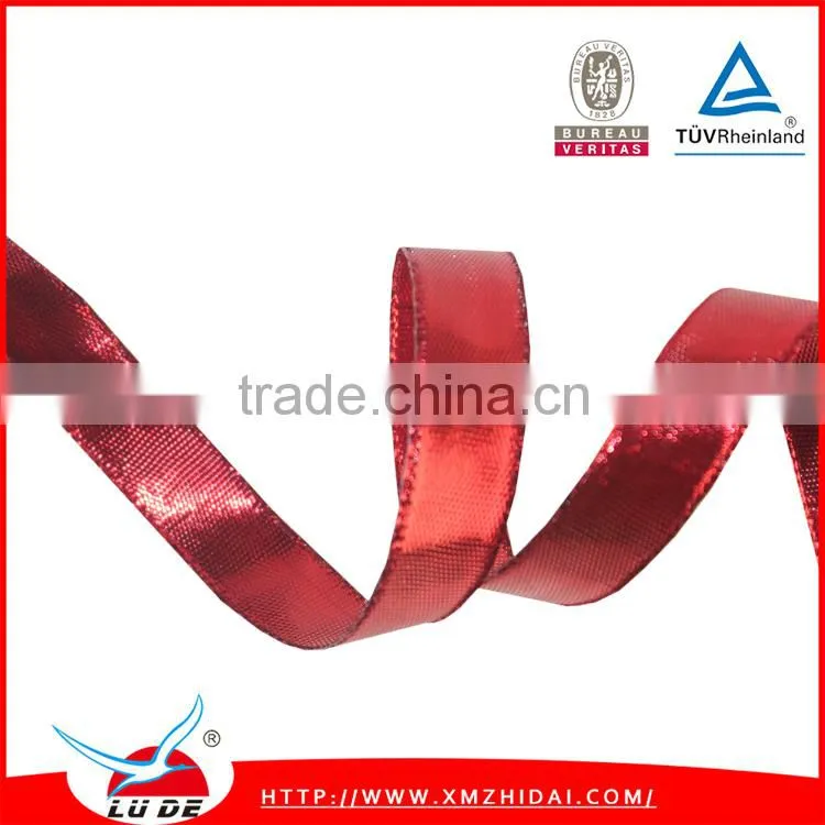 2016 Factory Decorative christmas colorful metallic ribbbon for gift wrapping