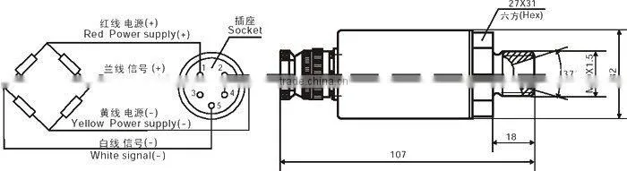 Pressure transducer load cell YB15