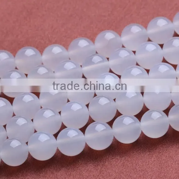 10mm translucent white agate loose beads