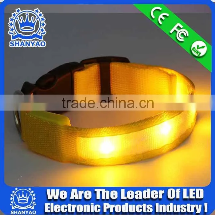 Blue Mini LED Light Leather LED Dog Collar Bulk