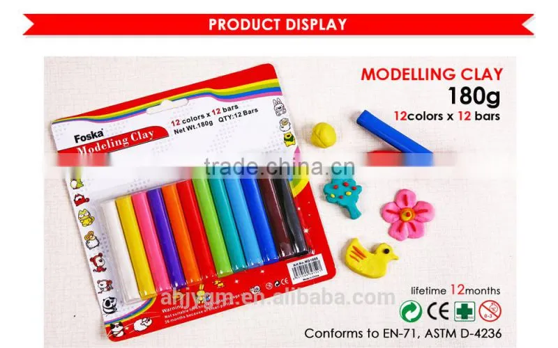 Kids180g 12Colors Plasticine Modelling Clay/kids modelling clay sets