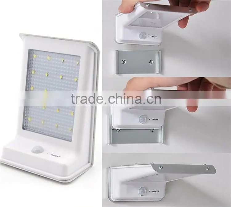 20 led panel texture lampshade 1800mah Ni-MH battery PIR sensor + Light control solar motion light