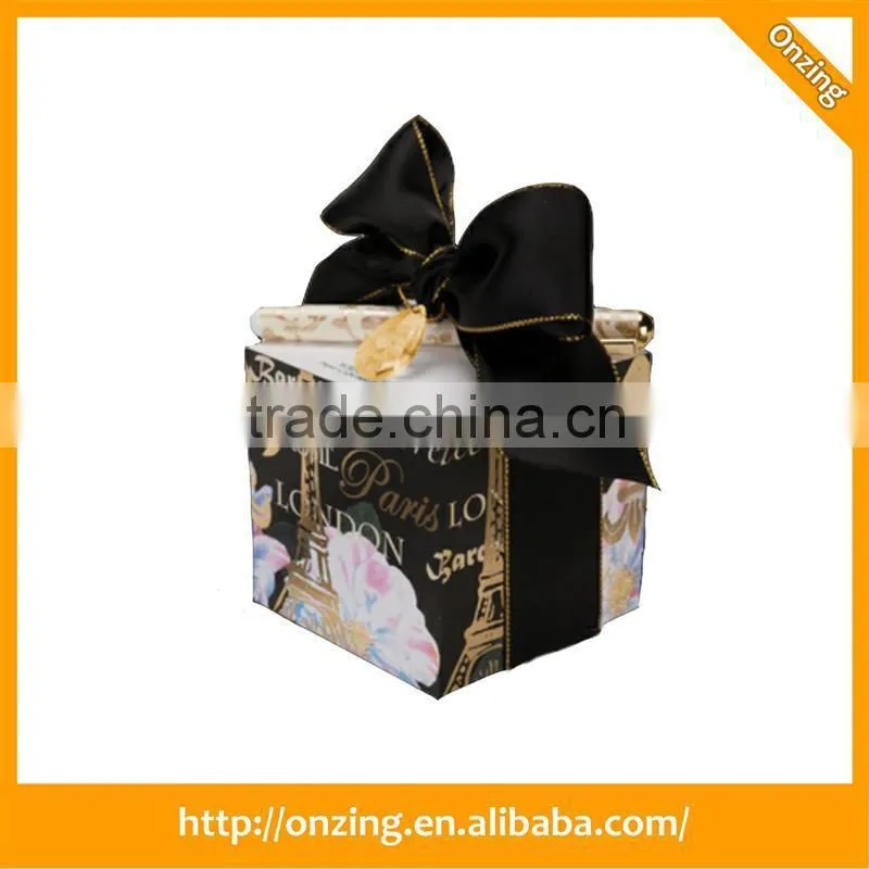 Onzing 4 sides printing paper memo cube with pen hold