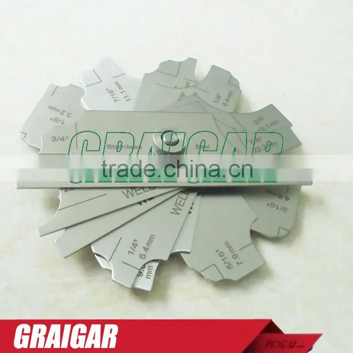 J34 7 Piece Fillet Weld Set Gage Gauge Welding Inspection Test Ulnar MM & inch MG11