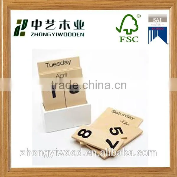 Tabletop decoration elegant handmade custom wooden perpetual calendar