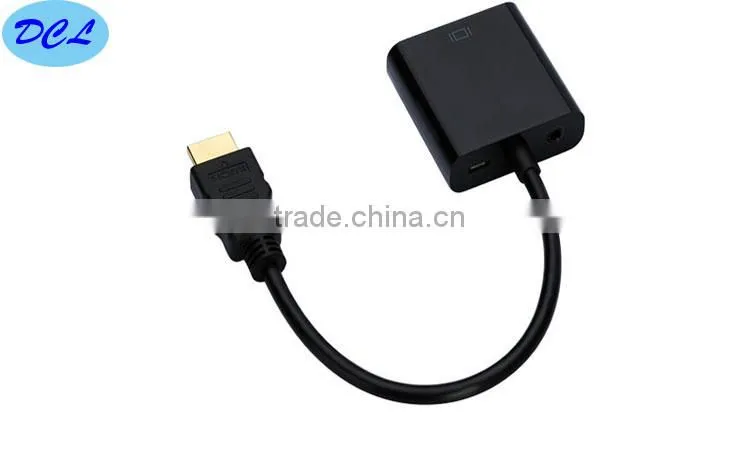 HDMI male to VGA female adapter with 3.5 audio cable +usb micro power