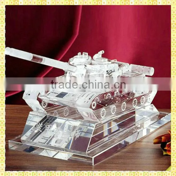 Handmade Engraved Crystal Oil Tanker Model For Business Annual Souvenirs