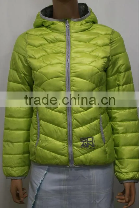 2014 Winter Padded Jacket Women Garment Hood Collar Long-Sleeve Bright Cyan Down Jacket