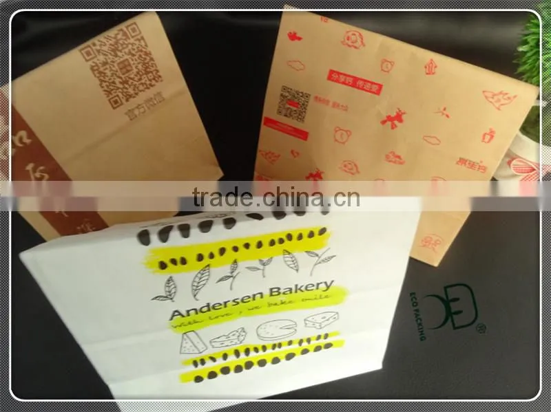 FDA food grade kraft greaseproof paper bag with window
