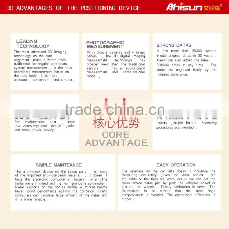 auto workshop equipment 3d launch wheel alignment machine price for sale