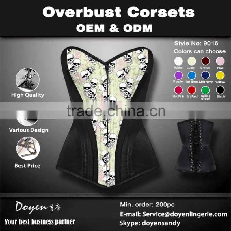 2015 best quality steel boning underbust corset waist training