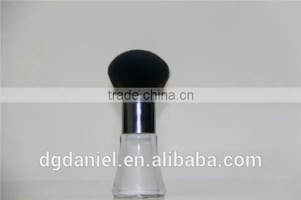 gold color kabuki brush with long handle powder brush Aluminum cylinder handlebrushed aluminum cosmetic brush