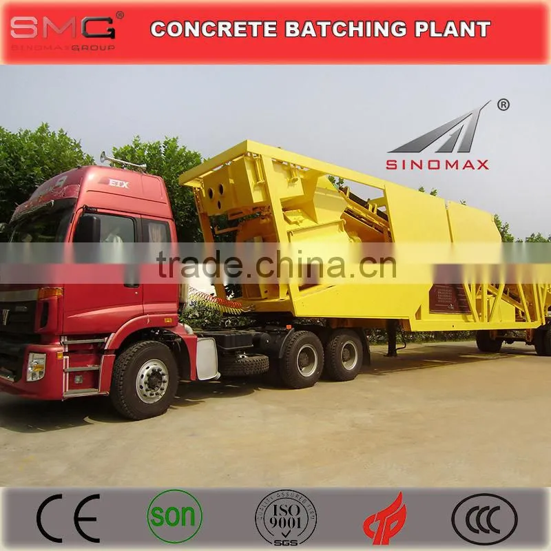 100m3/h YHZS100 Mobile Ready Mix Concrete Batching Plant for sale made in China