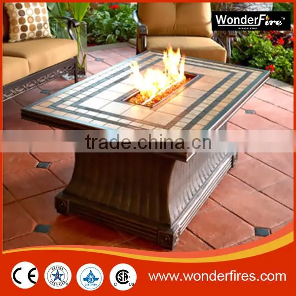 48" x 48" Square Chat Fire Pit Table - Outdoor FirePlace Fire Pit Heater Back Yard Propane Gas Patio Table Furniture