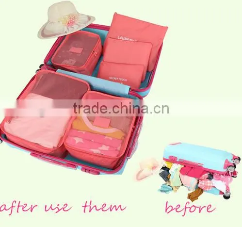 Chian made good quality custom logo Mesh material storage case and bag sets small middle and big size