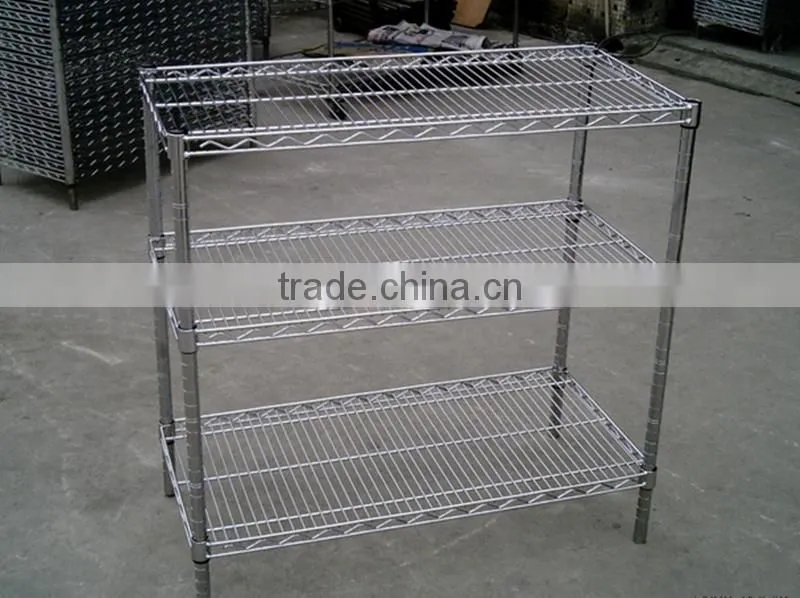 Supermarket metal wire bread display rack shelves