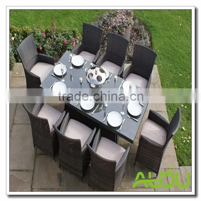 Audu Rattan Texas 8 Seater Rectangular Dining Set