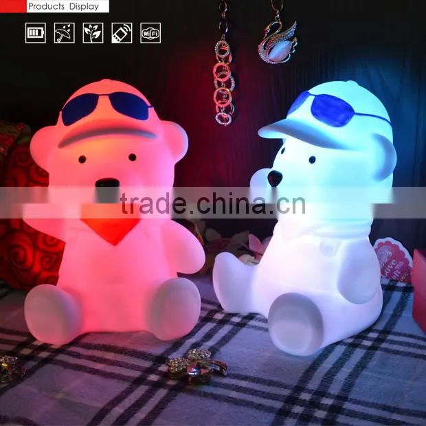 Color change bear desk or table lamp night lighting for kids or children