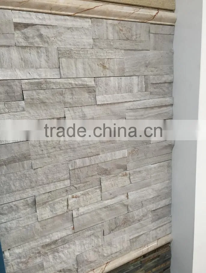 Chinese white wooden marble cutural stone