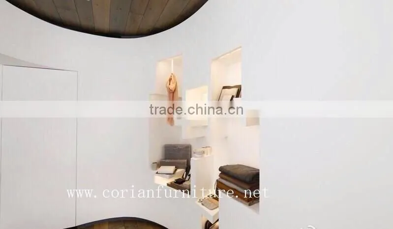 Acrylic solid surface corian modular designed shop display furniture