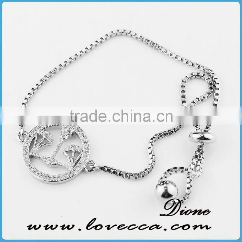 White Gold Diamond Dollar Bracelet 18K Micropave, Pave Diamonds bracelet