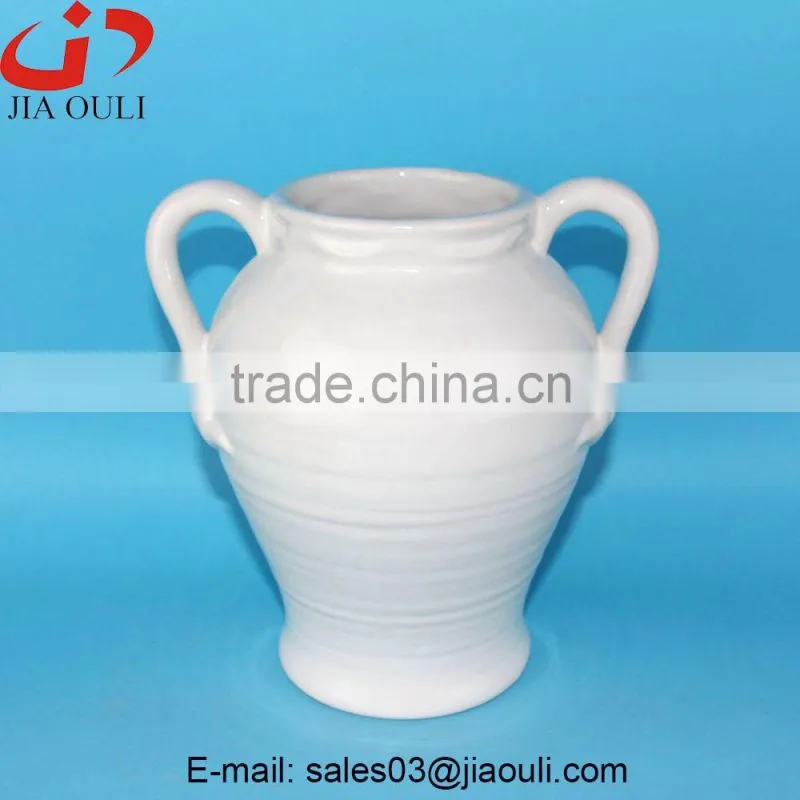 with handle white ceramic large floor planters vase, chinese floor vases