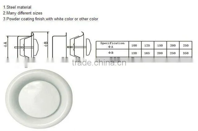 ceiling diffuser with damper