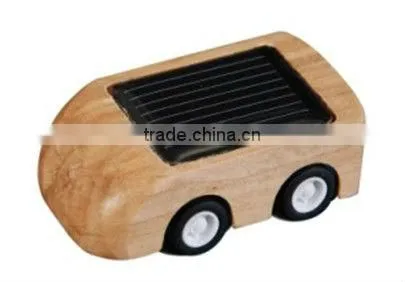 newest design mini solar car wooden solar toys for kids
