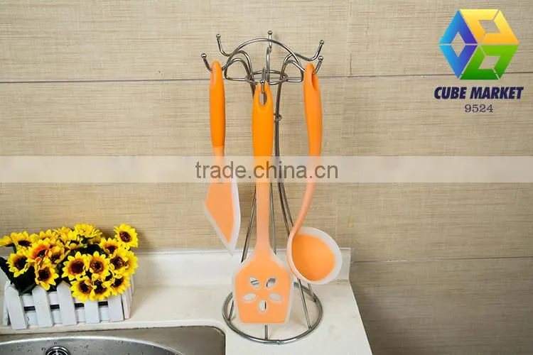 Girls cooking sets silicone kitchen utensil set,chinese cooking tools for non-stick pan