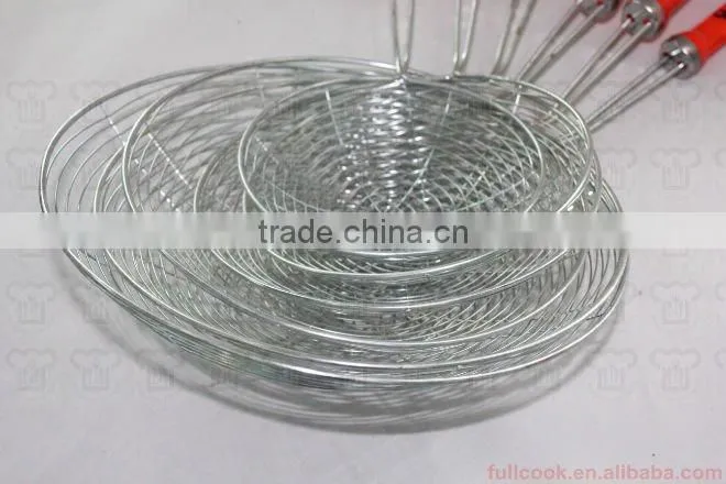 Different sizes oil strainer w/colorful plastic handle