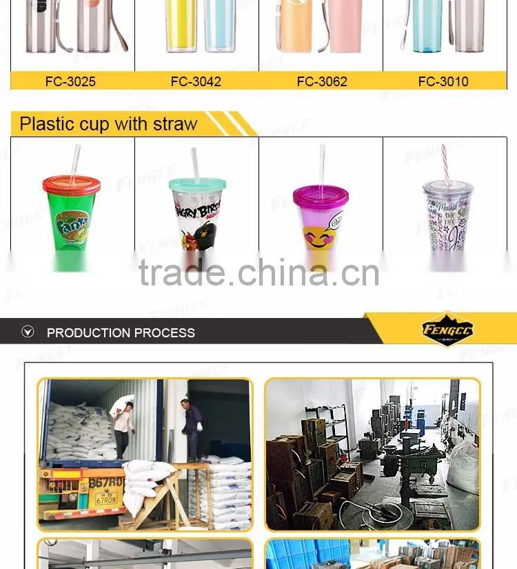 Eco-Friendly double layer Creative Wide Mouth coffee cup plastic