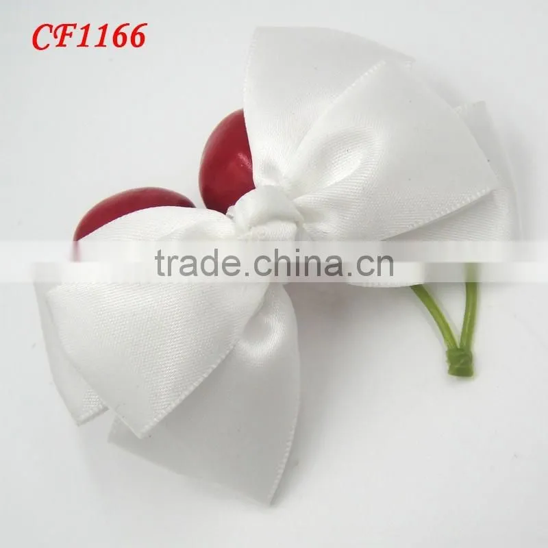 Hair accessory New arrival white fabric satin cute bow tie
