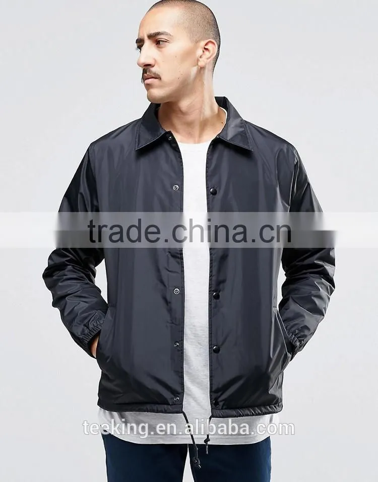 custom black plain button up track jacket