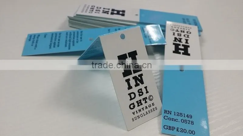 Factory price customized jeans paper hang tags from Qingdao