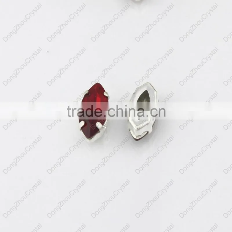 DZ-3017 fashion point back light siam horse eye crystal beads for dress from china supplier
