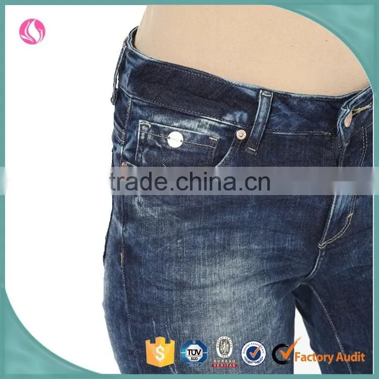 Ladies Latest Jeans Women Denim Fabric Custom Box Jean Trousers