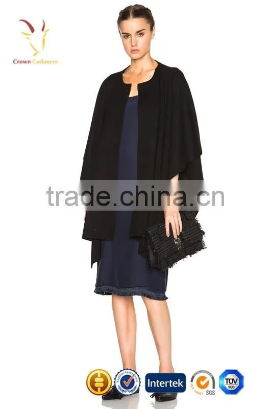 Womens Wool Ponchos,Women Knit Poncho Shawl Black Color