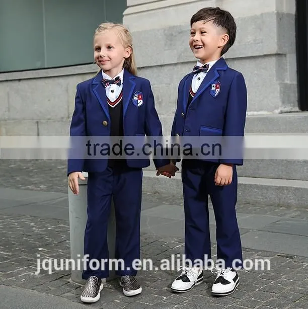 custom good quality factory discount dark blue kids primary school uniforms models wholesale