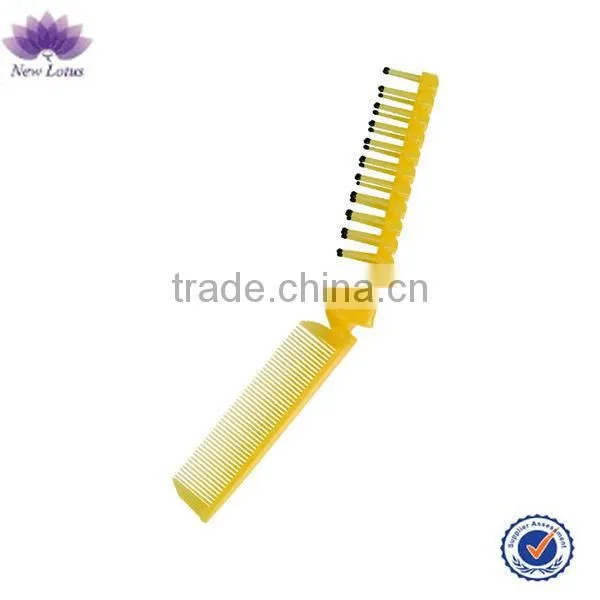 folding pocket hair comb for travel and hotel use