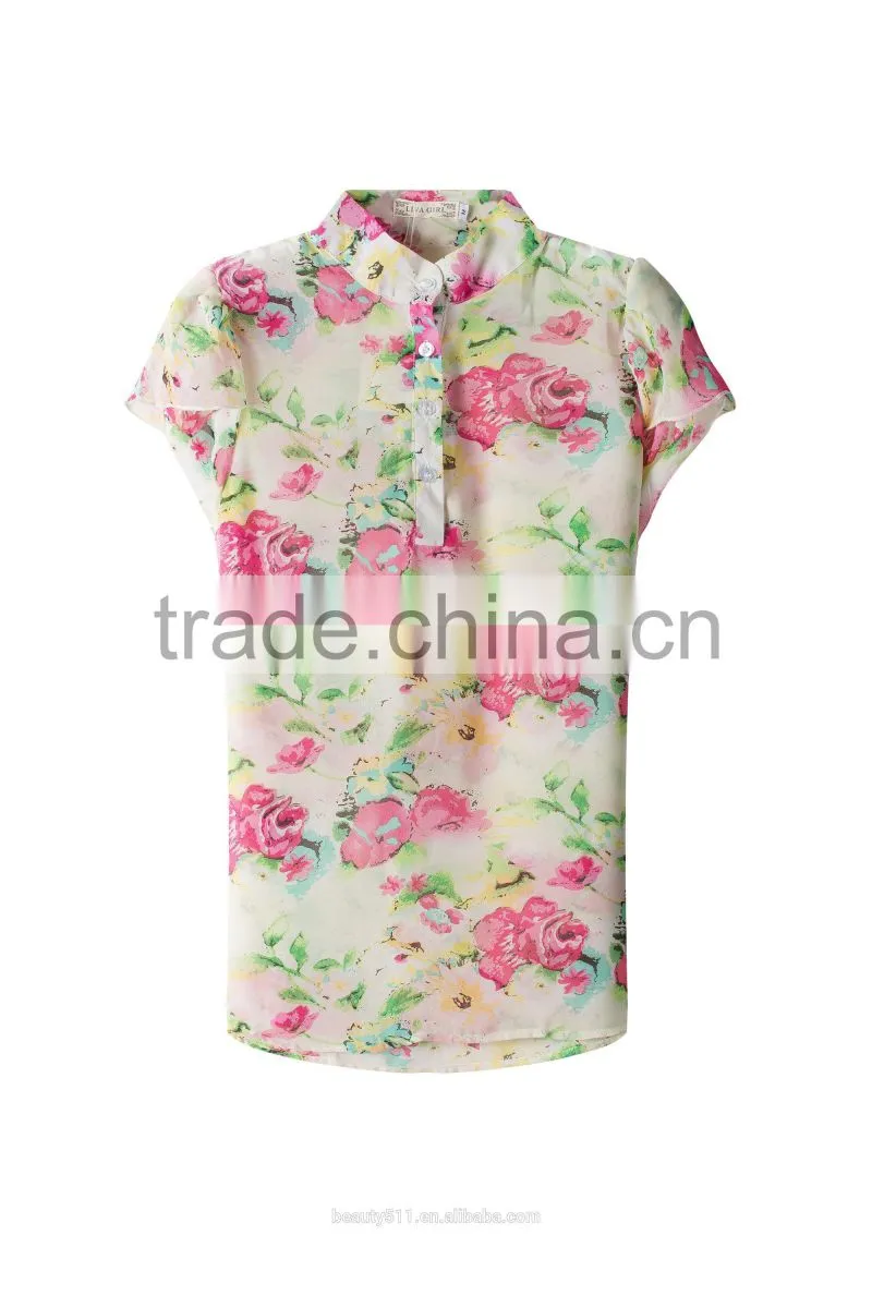 A blouse with a blouse and a short-sleeved chiffon shirt SD94