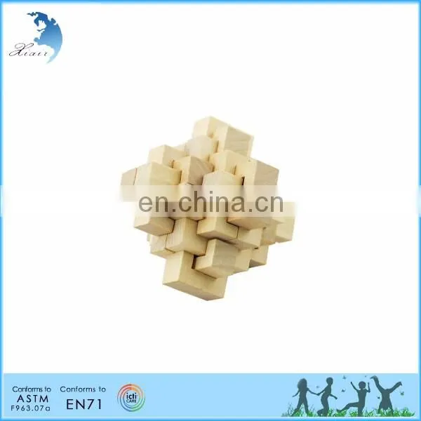 Promotion educational toy IQ brain child cube 3d wooden jigsaw puzzle