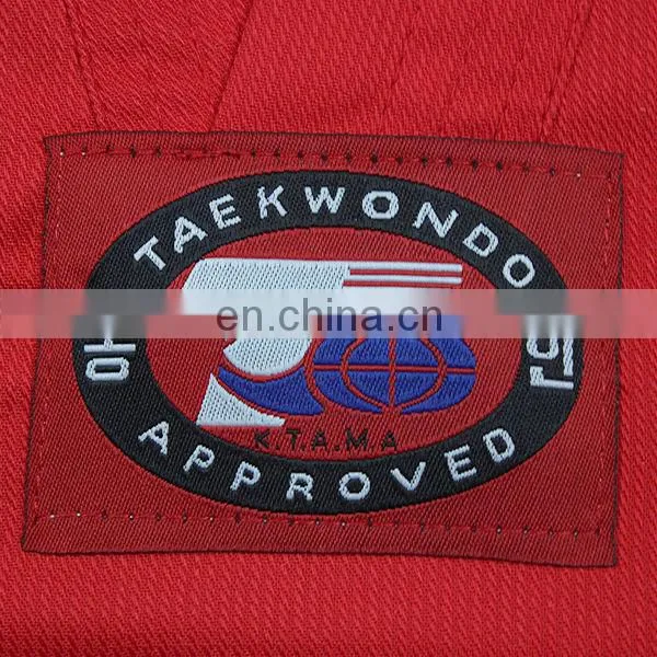 custom red taekwondo dobok