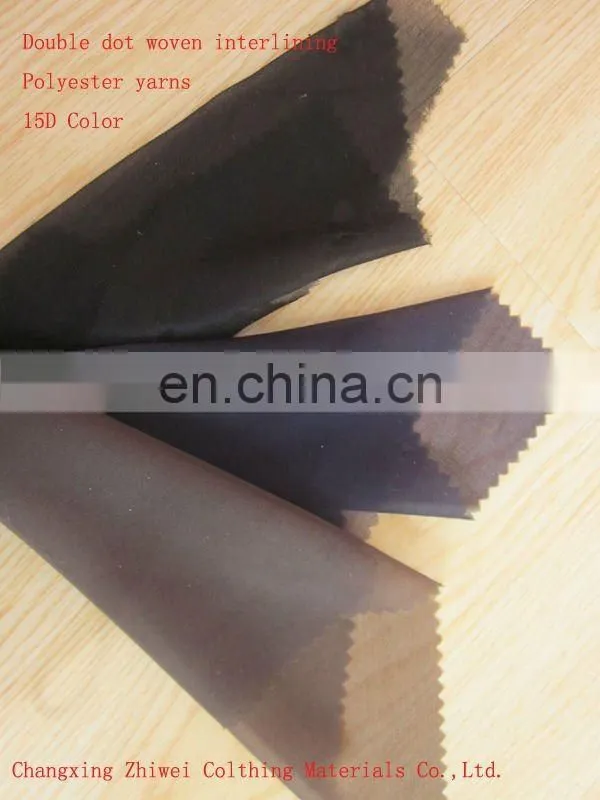 100% Polyester Double Dot Woven Interlining Fabric
