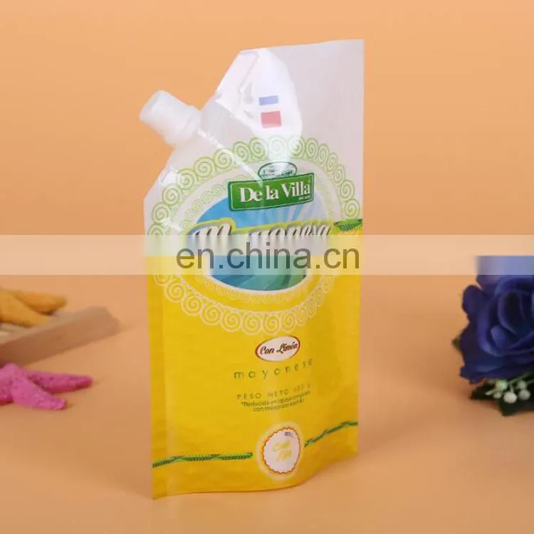 Eco friendly laminated reusable food grade packaging juice spout pouch with custom logo printed