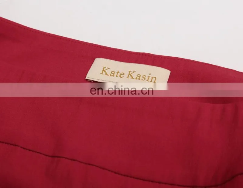 Kate Kasin Occident Women OL skirt High Stretchy Hips-Wrapped Red Pencil Skirt KK000269-3
