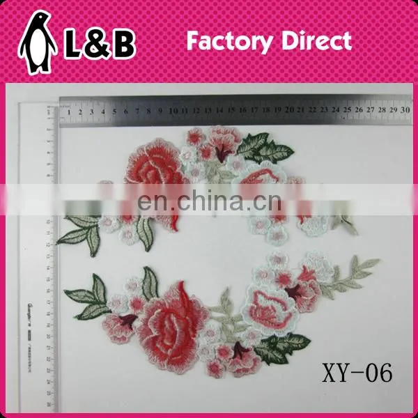 XY-05 embroiderychemical lace collar,colorful neckline applique rose collars high-fashion lace collar wholesale