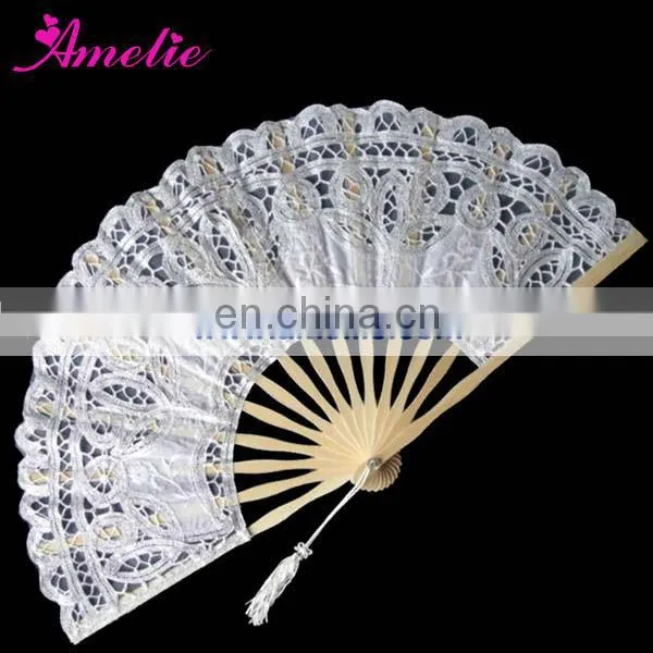 Hot design,white lace wedding fans