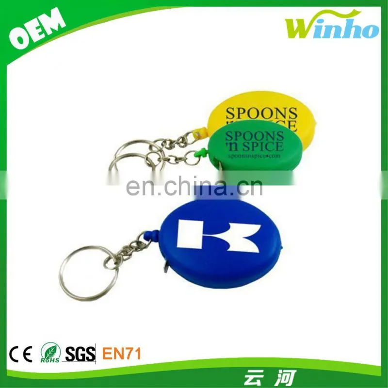 Winho oval shape plastic gift tape measure keychain for promotion