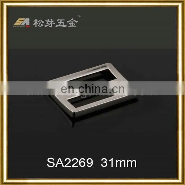 Fashion Rectangle Metal Slider Buckle Silver Color Zinc Alloy Adjustable Blet Buckle For Strap Usage
