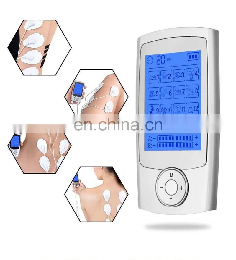 Rechargeable TENS Unit with Family Pack, 3rd Gen 16 Modes TENS Machine Muscle Stimulator with 16pcs TENS Unit Electrode